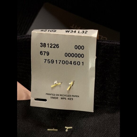 New Dockers Pants 34 x 32 Mens Black Corduroy Cuffed Classic Fit Recode Crushed - Picture 9 of 10